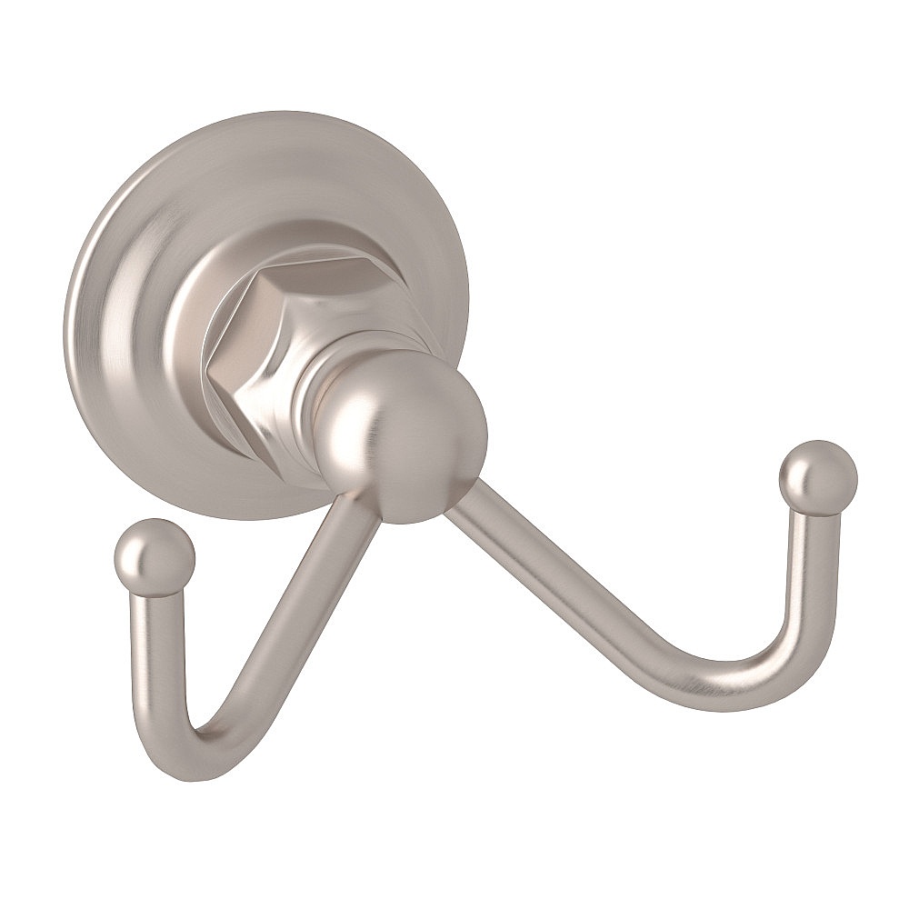 Rohl ROT7DSTN Double Robe Hook - Satin Nickel