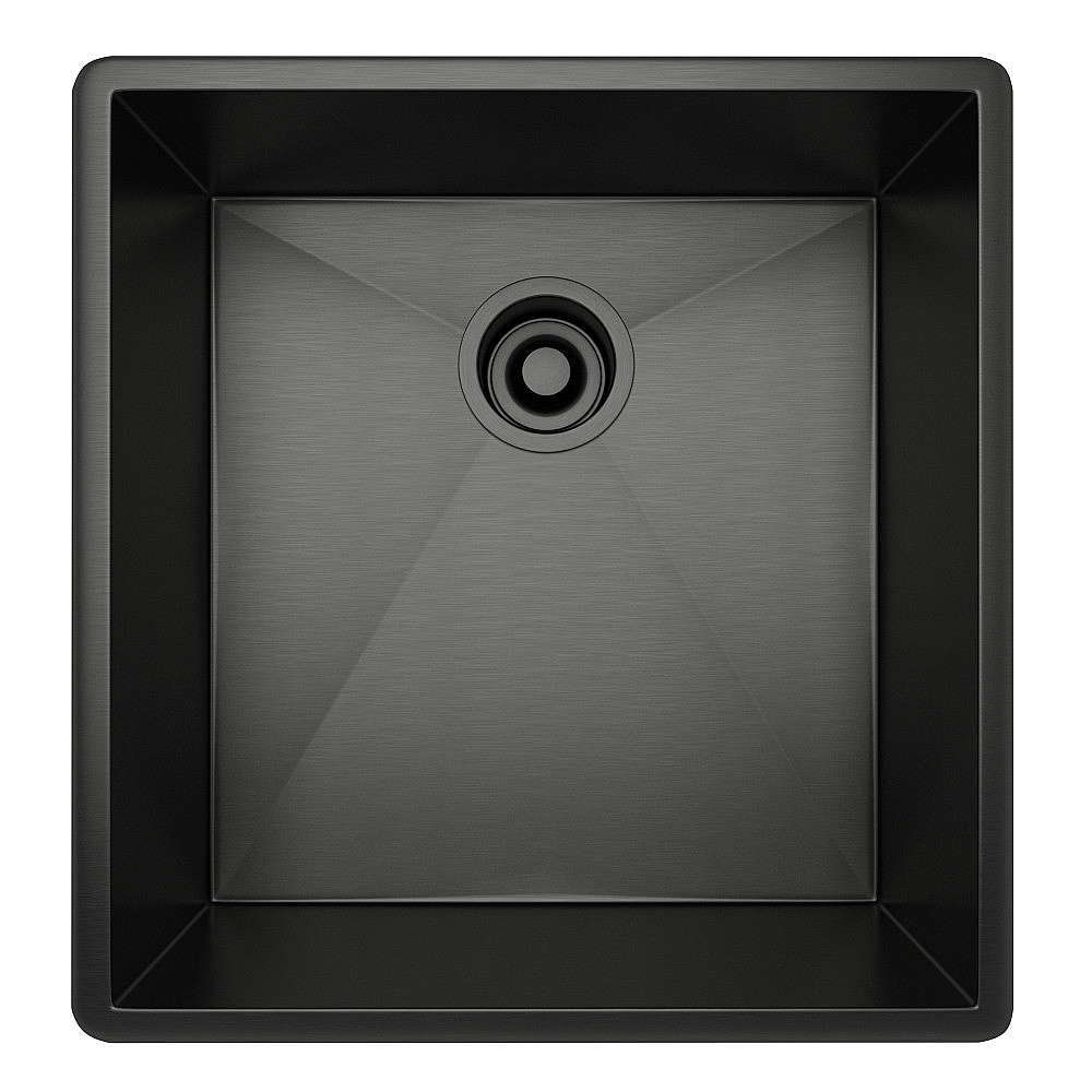 Rohl RSS1718BKS Forze™ 17" Single Bowl Stainless Steel Kitchen Or Bar/Food Prep Sink - Black Stainless Steel
