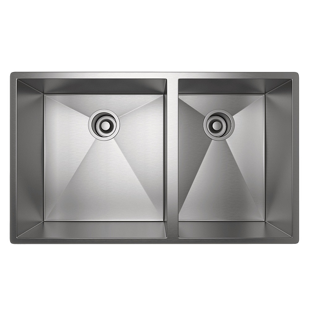 Rohl RSS3118SB Forze™ 31" Double Bowl Stainless Steel Kitchen Sink - Brushed Stainless Steel