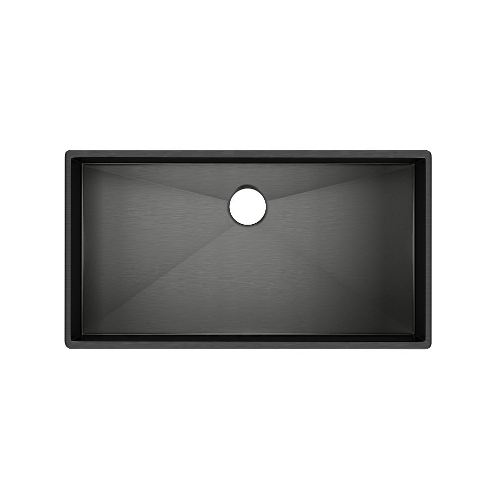 Rohl RSS3318BKS Forze™ 33" Single Bowl Stainless Steel Kitchen Sink - Black Stainless Steel