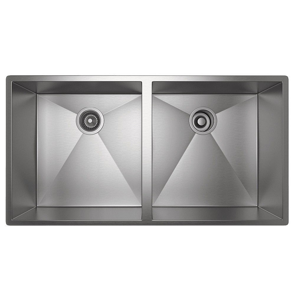 Rohl RSS3518SB Forze™ 35" Double Bowl Stainless Steel Kitchen Sink - Brushed Stainless Steel