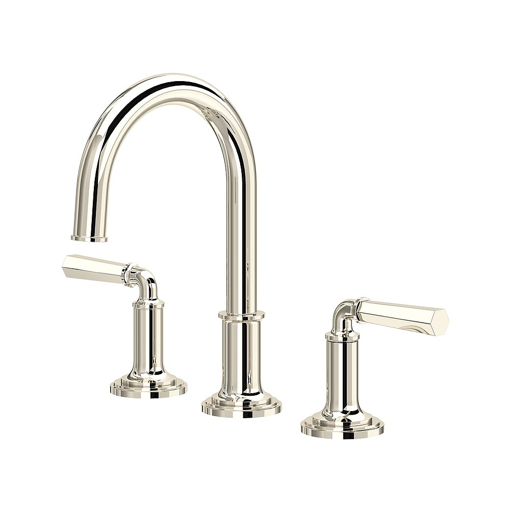 Rohl SG08D3LMPN San Giovanni™ Widespread Lavatory Faucet With C-Spout - Polished Nickel