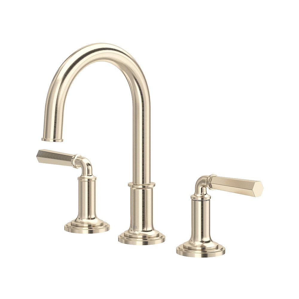 Rohl SG08D3LMSTN San Giovanni™ Widespread Lavatory Faucet With C-Spout - Satin Nickel