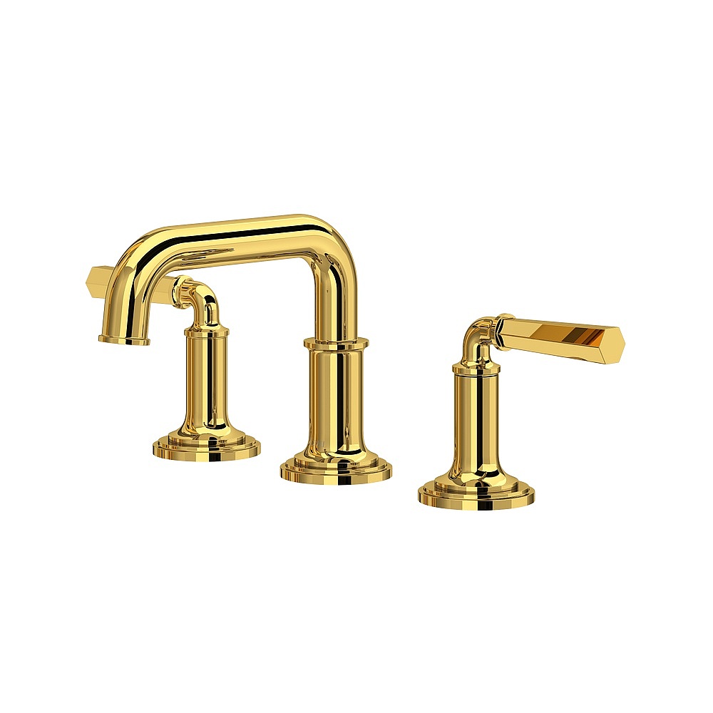 Rohl SG09UD3LMULB San Giovanni™ Widespread Lavatory Faucet With U-Spout - Unlacquered Brass