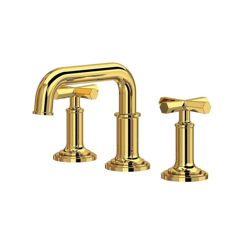Rohl SG09UD3XMULB San Giovanni™ Widespread Lavatory Faucet With U-Spout - Unlacquered Brass