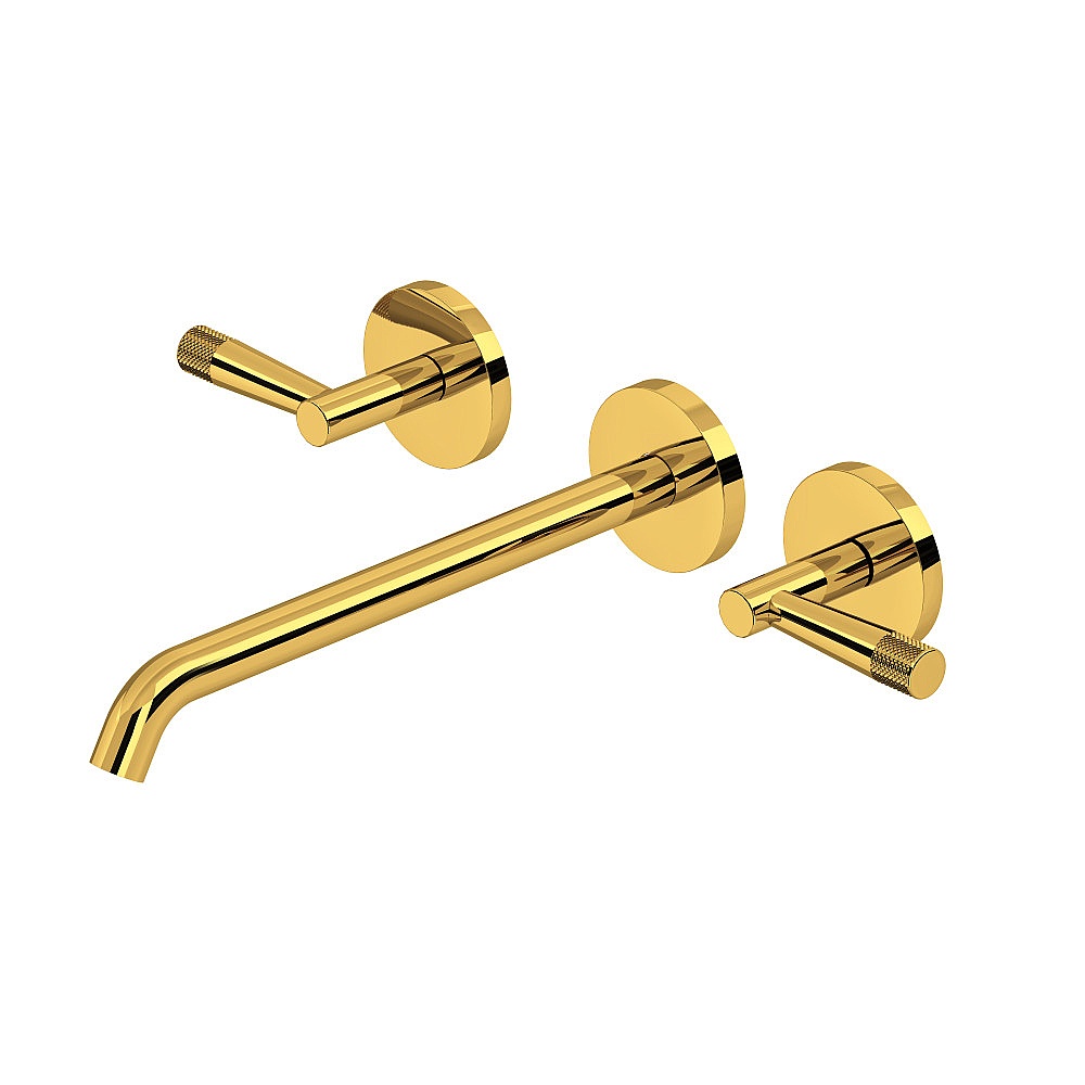 Rohl TAM06W3LMULB Amahle™ Wall Mount Tub Filler Trim With C-Spout - Unlacquered Brass