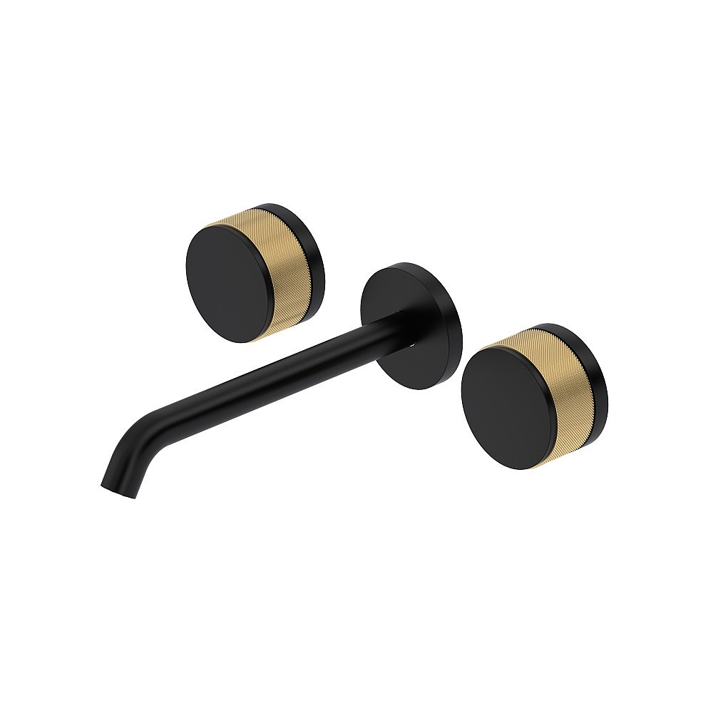 Rohl TAM08W3IWMBA Amahle™ Wall Mount Lavatory Faucet Trim - Matte Black/Antique Gold