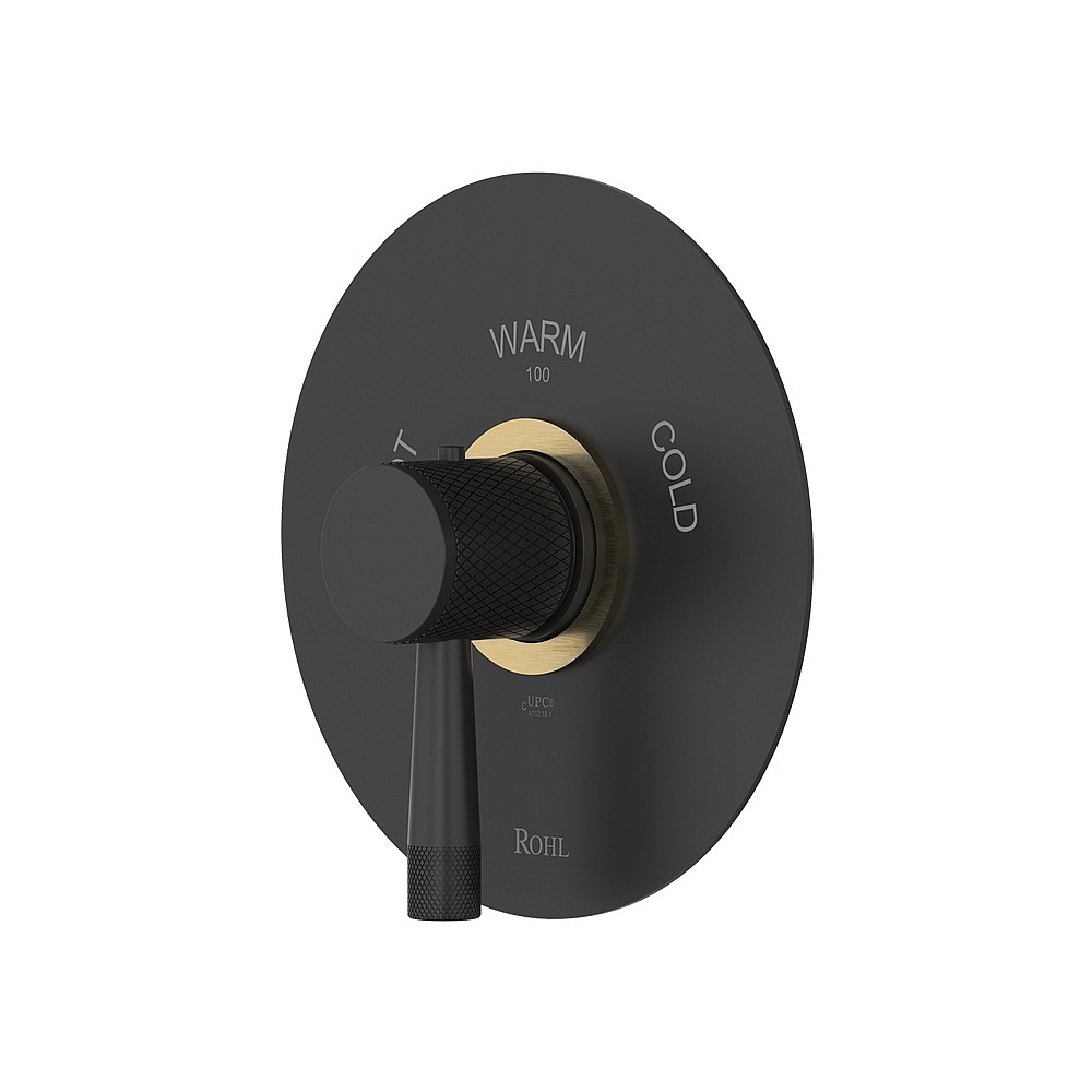 Rohl TAM13W1LMMBA Amahle™ 3/4" Thermostatic Trim Without Volume Control - Matte Black/Antique Gold
