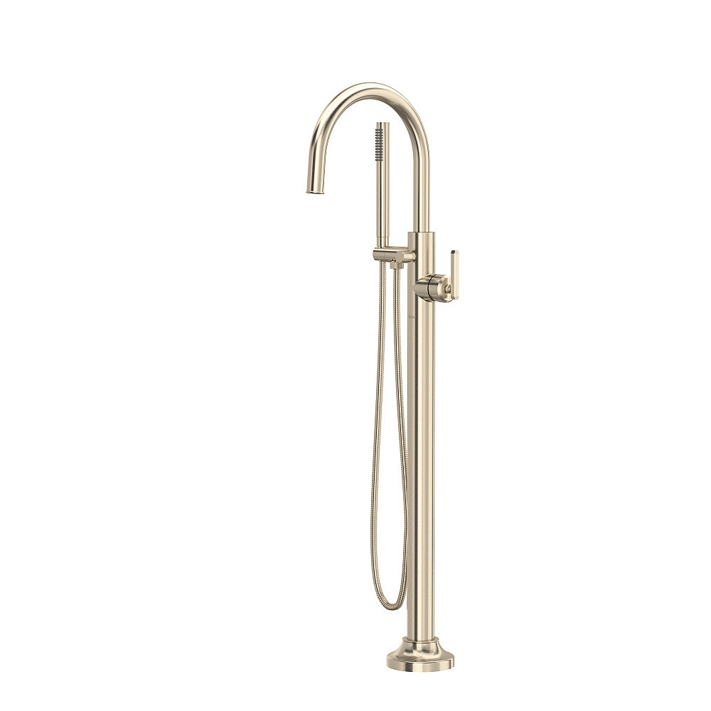 Rohl TAP05HF1LMSTN Apothecary™ Single Hole Floor Mount Tub Filler Trim - Satin Nickel
