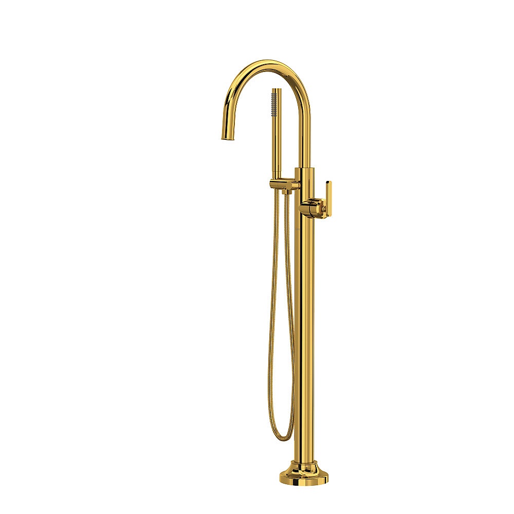 Rohl TAP05HF1LMULB Apothecary™ Single Hole Floor Mount Tub Filler Trim - Unlacquered Brass