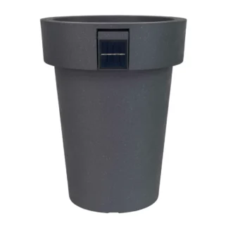 Garant 86538 18" Tall Solar Planter with Ambient Lighting - Dark Grey