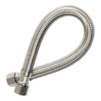 Cathelle 63120 12" x 3/8"F Braided Water Supply Hose - Stainless Steel