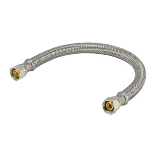 Cathelle 63121 16" 3/8"F Braided Water Supply Hose - Stainless Steel