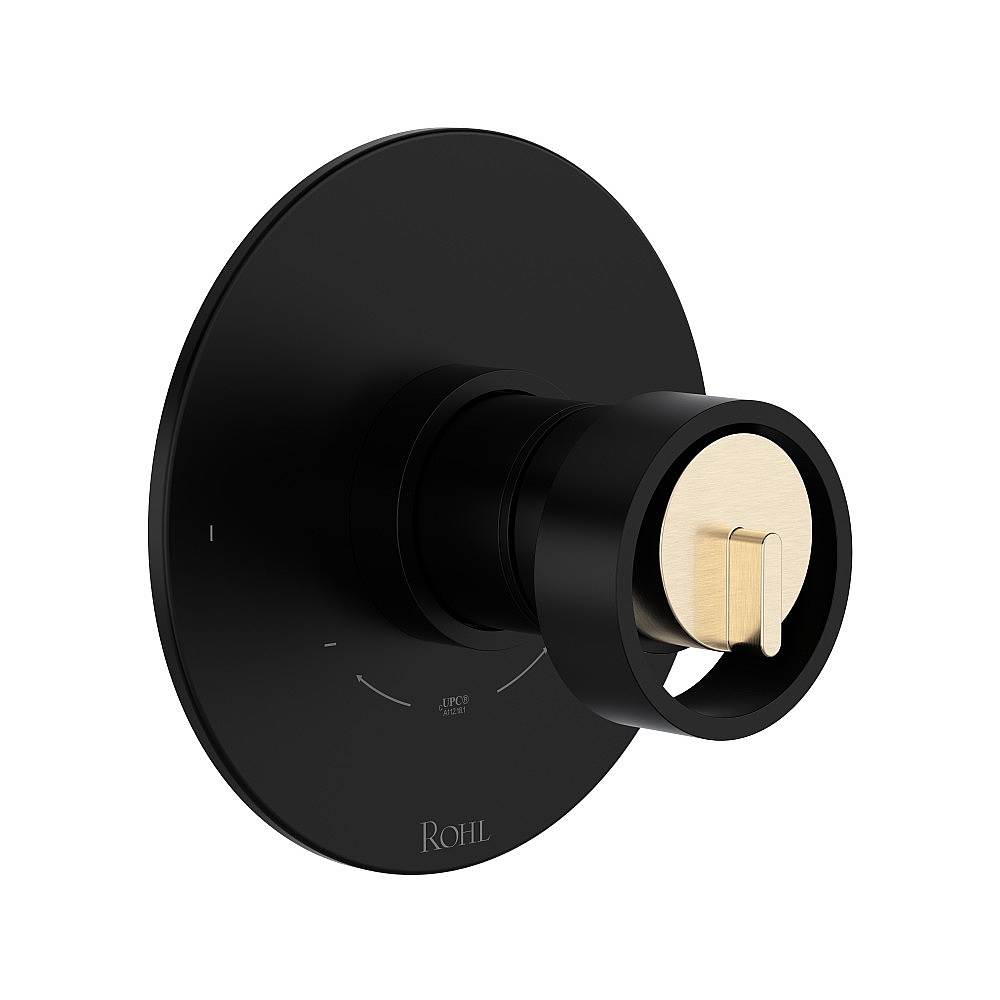 Rohl TEC44W1IWMBN Eclissi™ 1/2" Therm & Pressure Balance Trim With 2 Functions - Matte Black/Satin Nickel