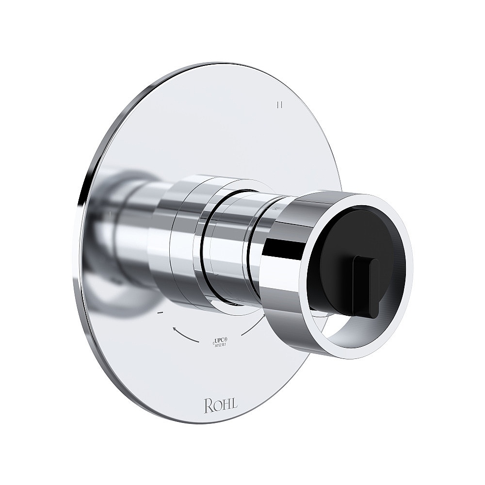 Rohl TEC45W1IWPCB Eclissi™ 1/2" Therm & Pressure Balance Trim With 5 Functions - Polished Chrome/Matte Black