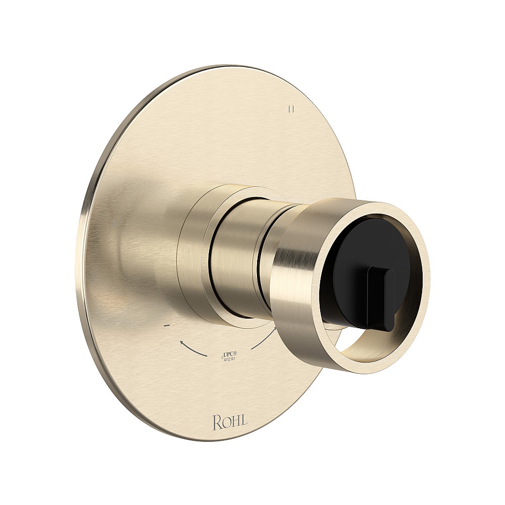 Rohl TEC45W1IWSNB Eclissi™ 1/2" Therm & Pressure Balance Trim With 5 Functions - Satin Nickel/Matte Black