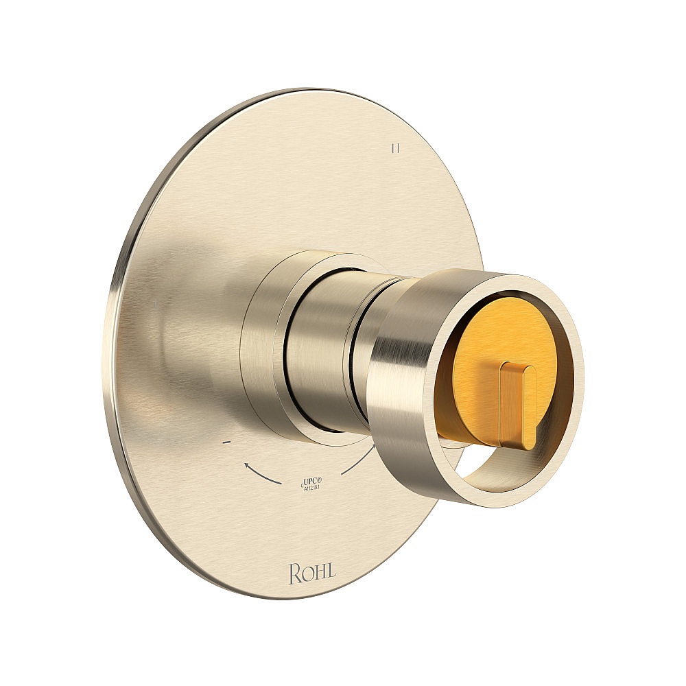 Rohl TEC45W1IWSNG Eclissi™ 1/2" Therm & Pressure Balance Trim With 5 Functions - Satin Nickel/Satin Gold