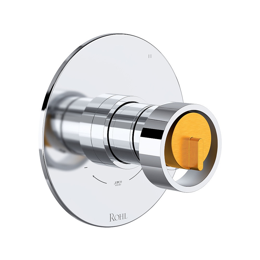 Rohl TEC47W1IWPCG Eclissi™ 1/2" Therm & Pressure Balance Trim With 3 Functions - Polished Chrome/Satin Gold