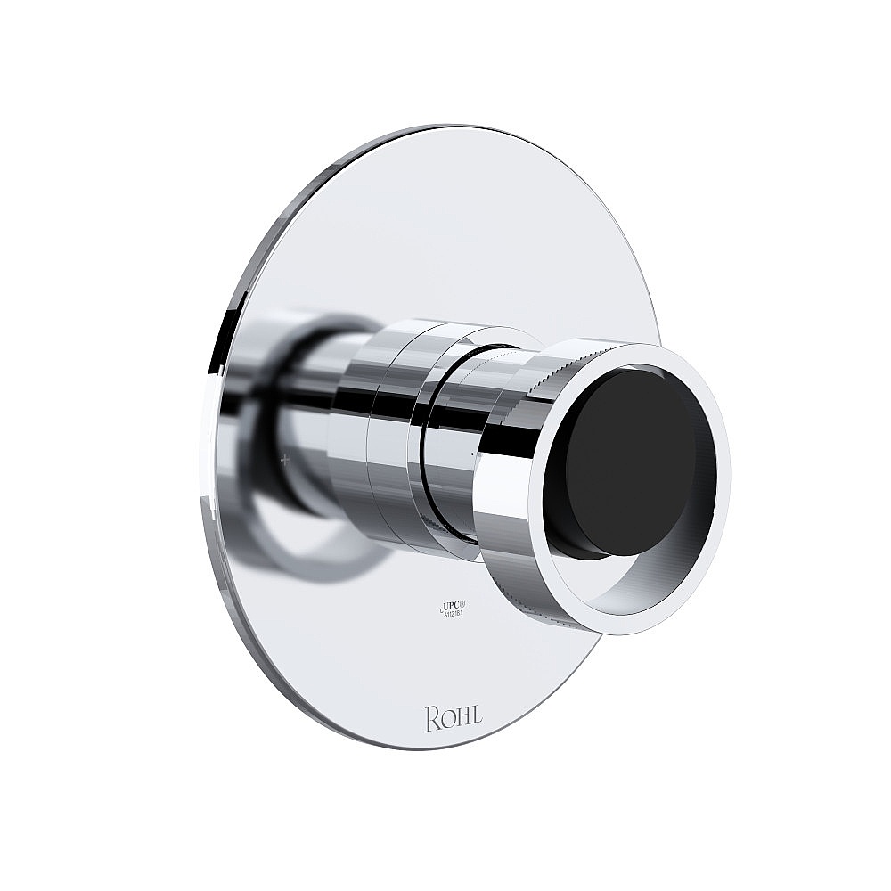 Rohl TEC51W1IWPCB Eclissi™ 1/2" Pressure Balance Trim - Polished Chrome/Matte Black