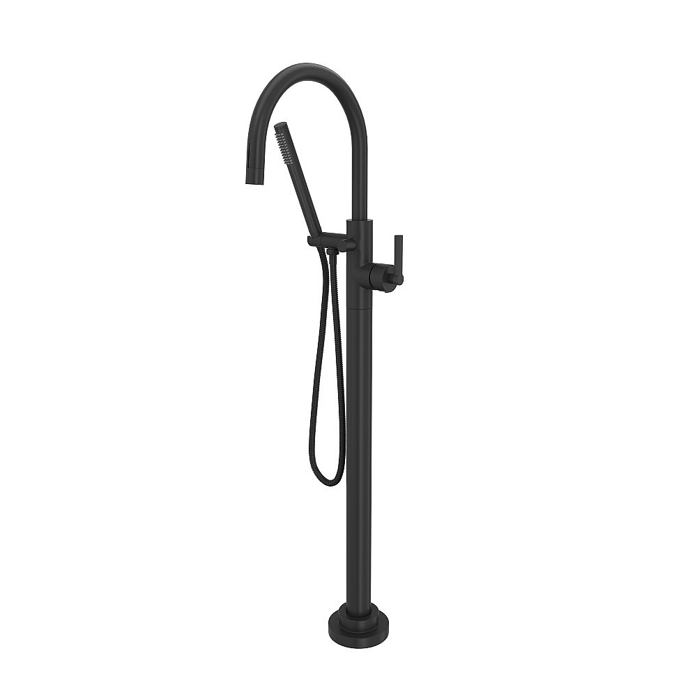 Rohl TLB06HF1LMMB Lombardia® Single Hole Floor Mount Tub Filler Trim - Matte Black