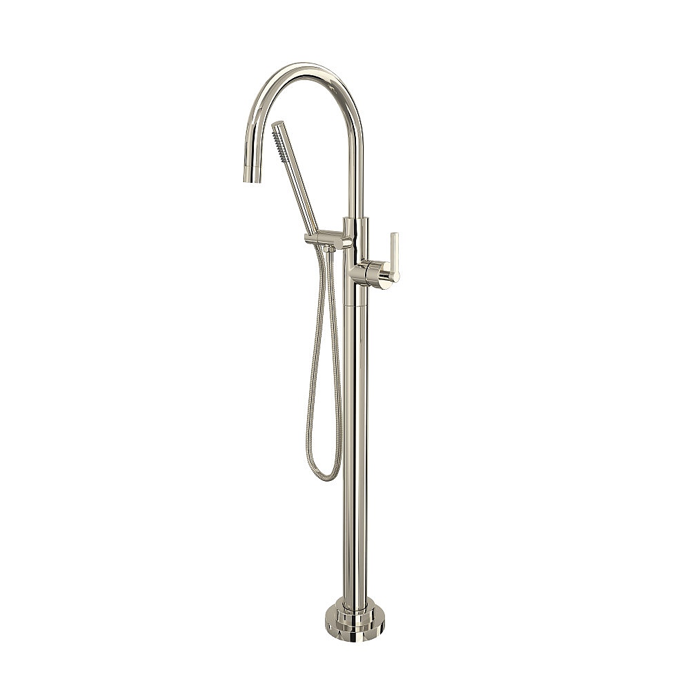 Rohl TLB06HF1LMPN Lombardia® Single Hole Floor Mount Tub Filler Trim - Polished Nickel