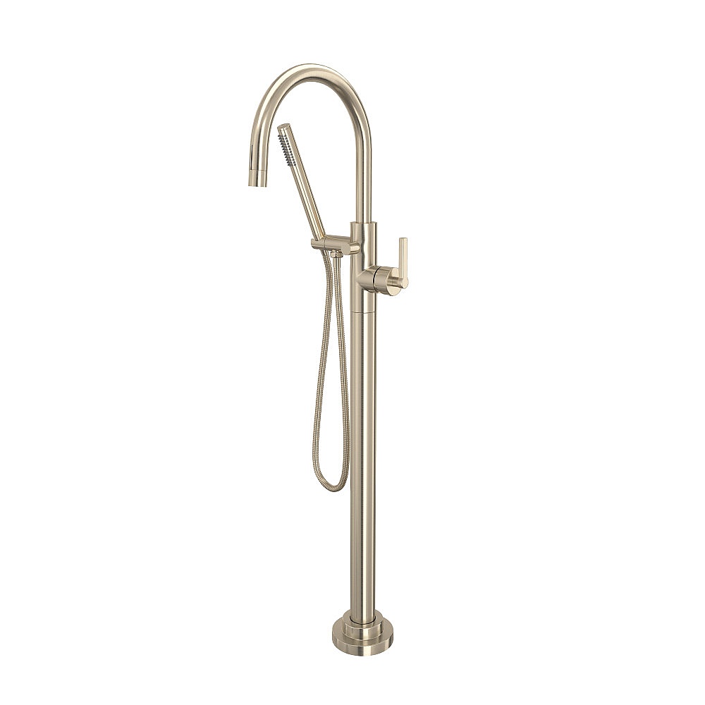 Rohl TLB06HF1LMSTN Lombardia® Single Hole Floor Mount Tub Filler Trim - Satin Nickel