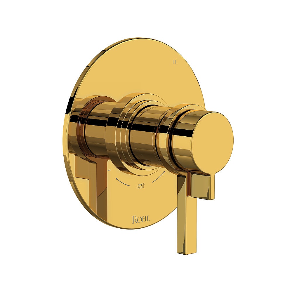 Rohl TLB47W1LMULB Lombardia® 1/2" Therm & Pressure Balance Trim With 3 Functions - Unlacquered Brass