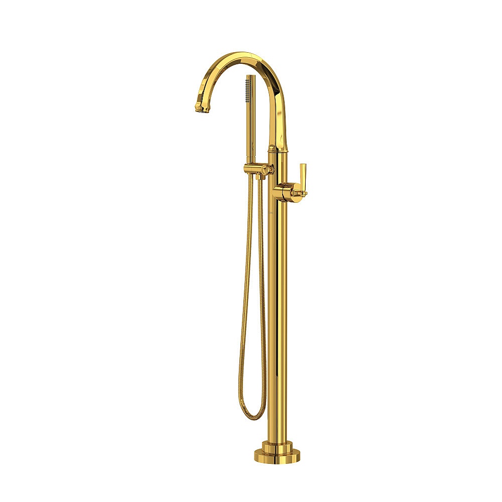 Rohl TMD06HF1LMULB Modelle™ Single Hole Floor Mount Tub Filler Trim - Unlacquered Brass
