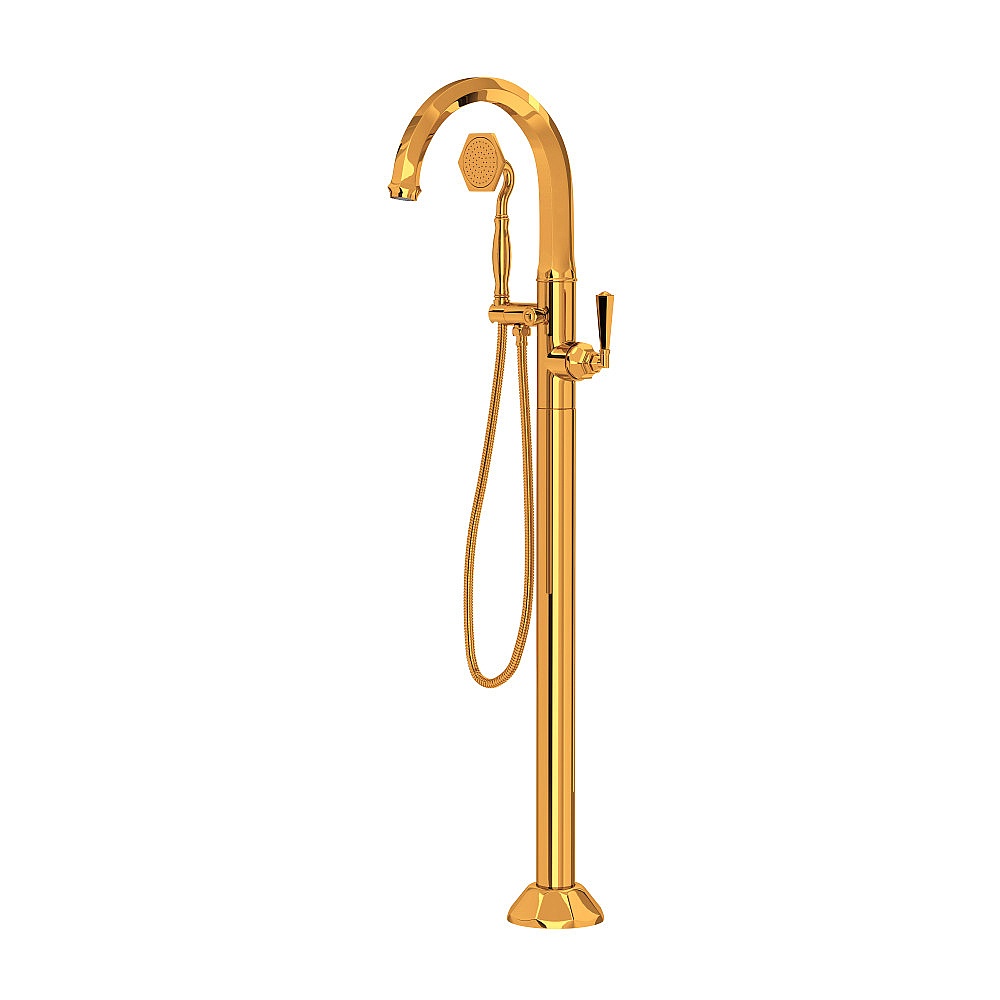 Rohl TPN06HF1LMIB Palladian® Single Hole Floor Mount Tub Filler Trim - Italian Brass