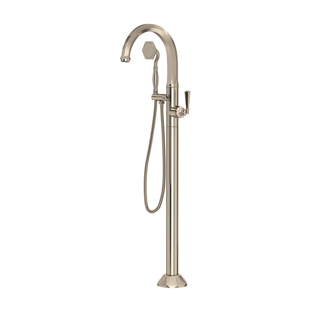 Rohl TPN06HF1LMSTN Palladian® Single Hole Floor Mount Tub Filler Trim - Satin Nickel