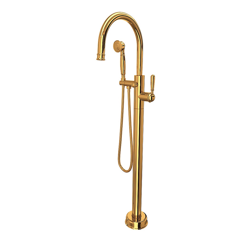 Rohl TTD06HF1LMIB Traditional Single Hole Floor Mount Tub Filler Trim - Italian Brass