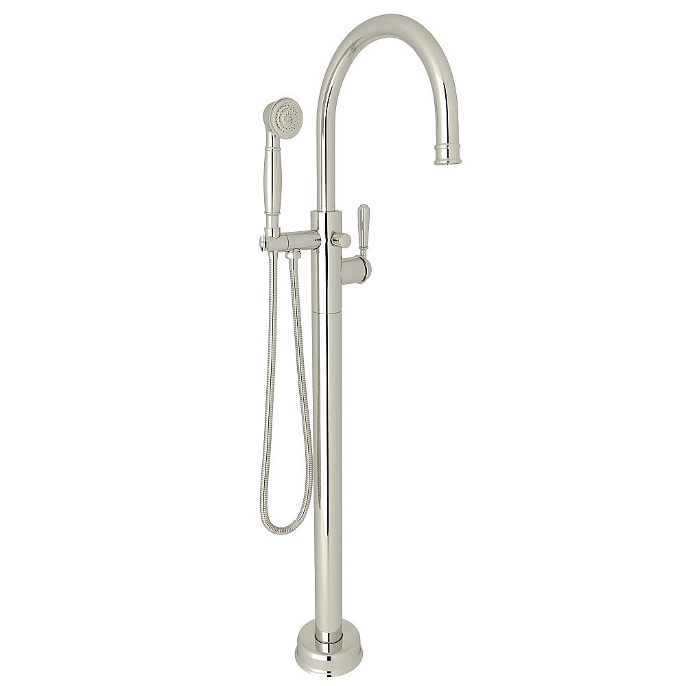 Rohl TTD06HF1LMPN Traditional Single Hole Floor Mount Tub Filler Trim - Polished Nickel