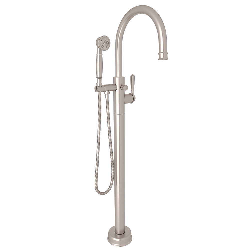 Rohl TTD06HF1LMSTN Traditional Single Hole Floor Mount Tub Filler Trim - Satin Nickel