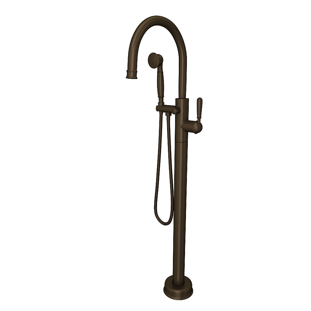 Rohl TTD06HF1LMTCB Traditional Single Hole Floor Mount Tub Filler Trim - Tuscan Brass