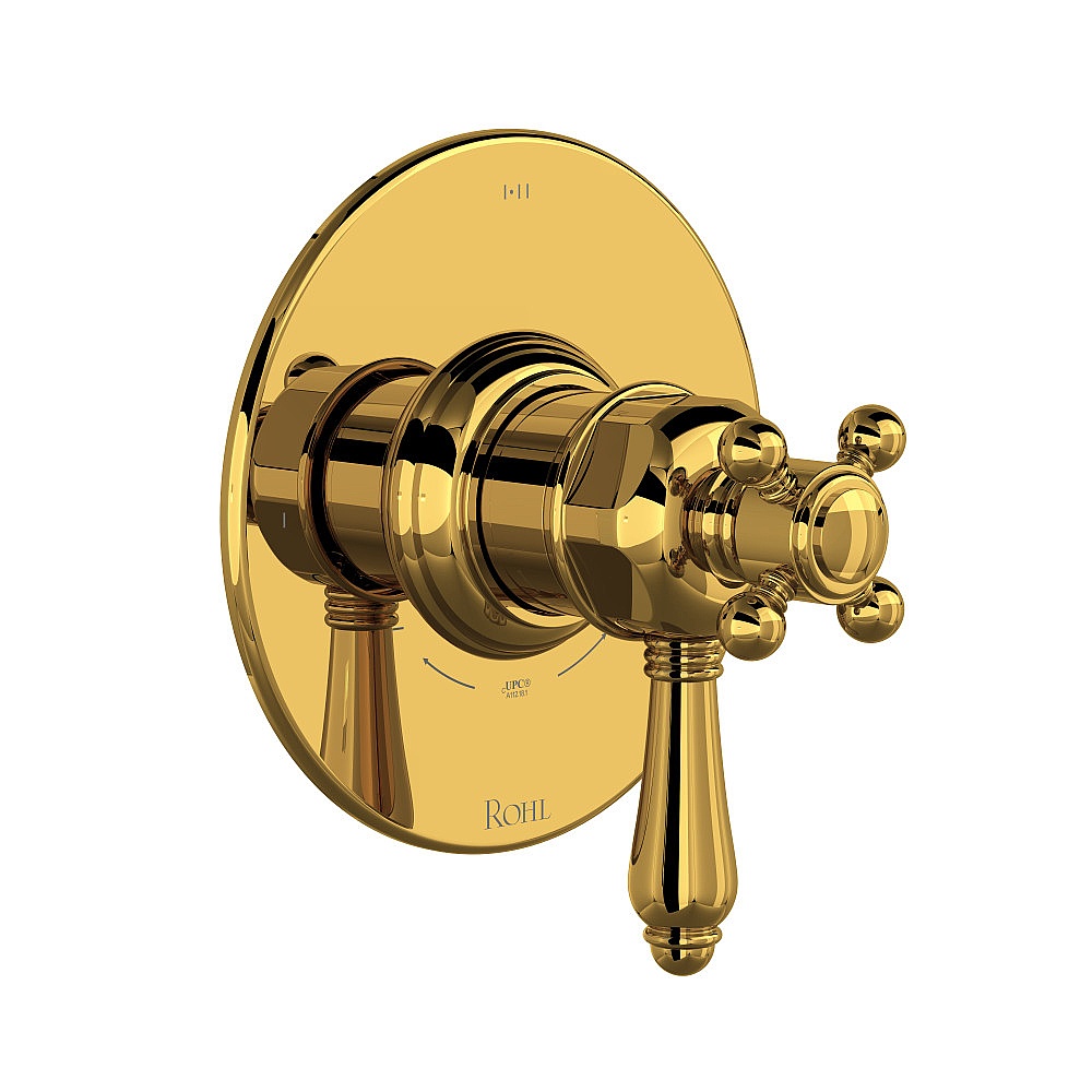 Rohl TTD23W1LMULB 1/2" Therm & Pressure Balance Trim With 3 Functions - Unlacquered Brass