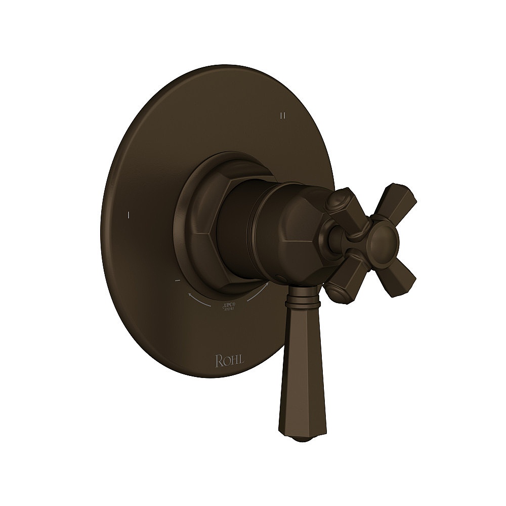 Rohl TTN47W1LMTCB 1/2" Therm & Pressure Balance Trim With 3 Functions - Tuscan Brass