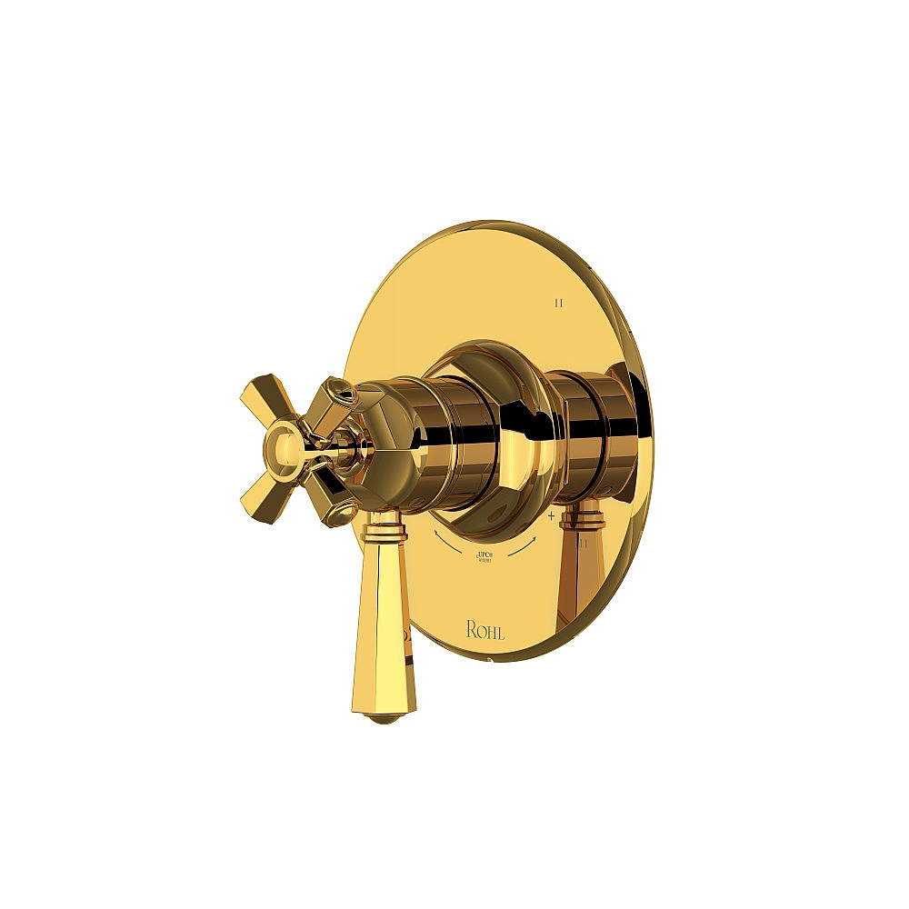 Rohl TTN47W1LMULB 1/2" Therm & Pressure Balance Trim With 3 Functions - Unlacquered Brass