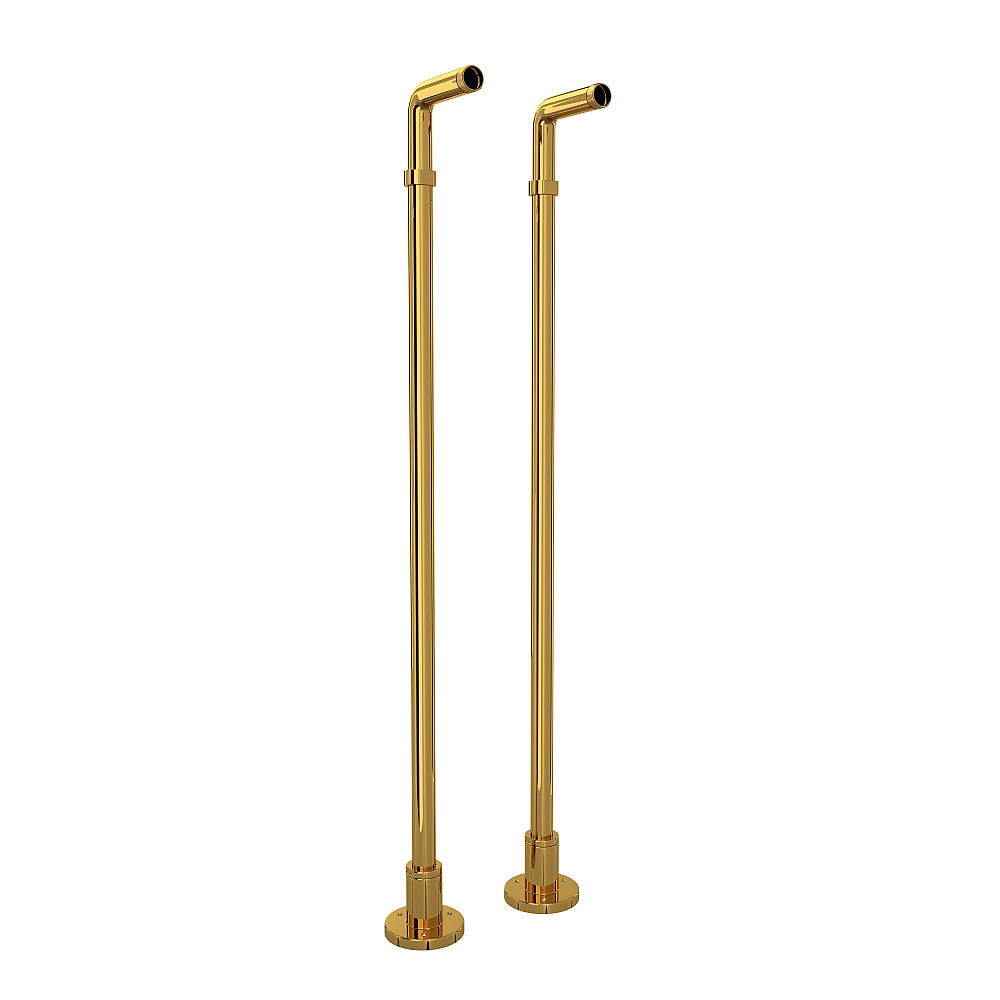 Rohl ZA386-ULB Floor Pillar Unions - Unlacquered Brass