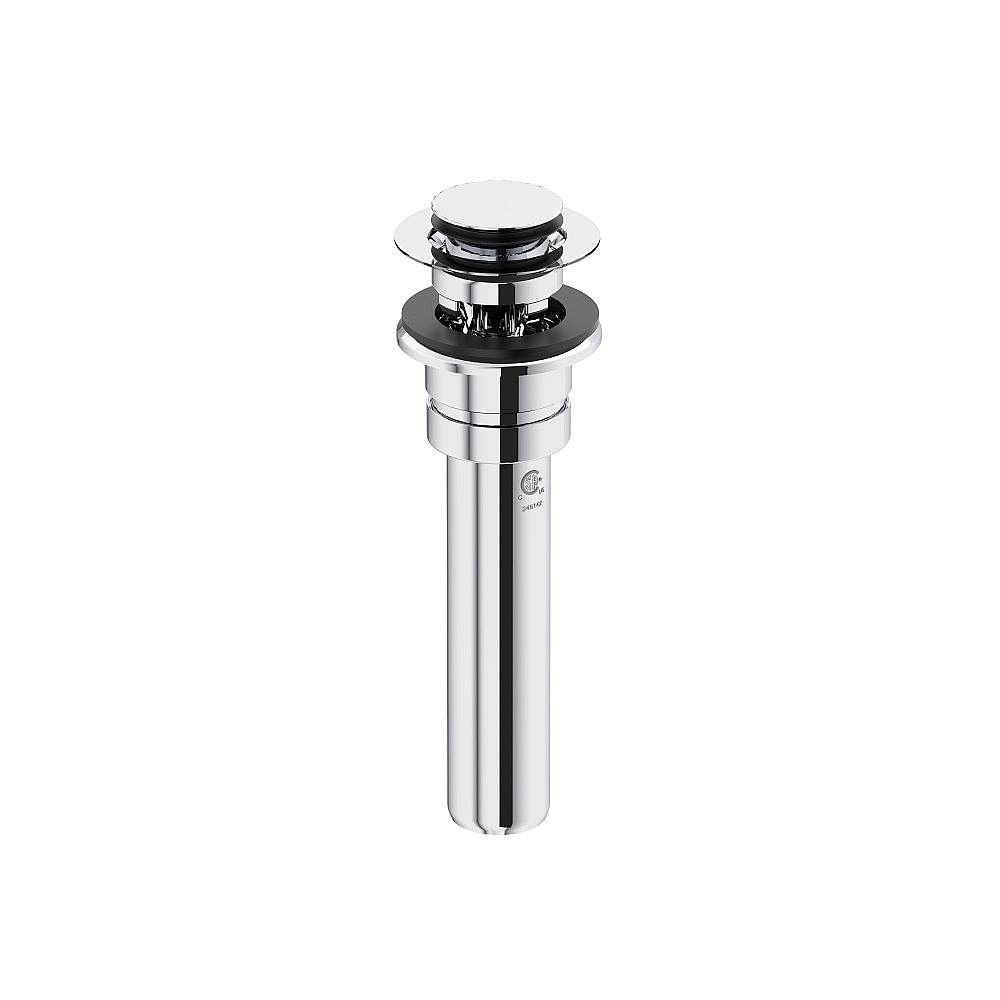 Perrin & Rowe U.0127DOFAPC Lavatory Push Drain With Overflow - Polished Chrome