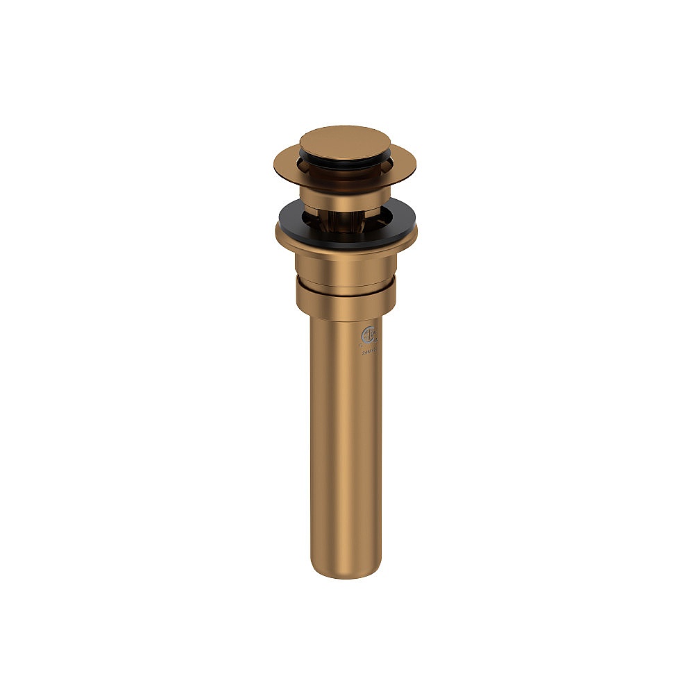 Perrin & Rowe U.0127DOFEB Lavatory Push Drain With Overflow - English Bronze