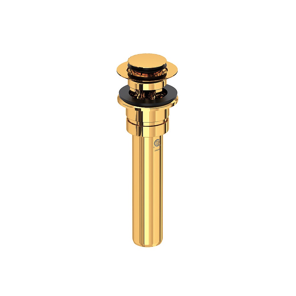 Perrin & Rowe U.0127DOFEG Lavatory Push Drain With Overflow - English Gold