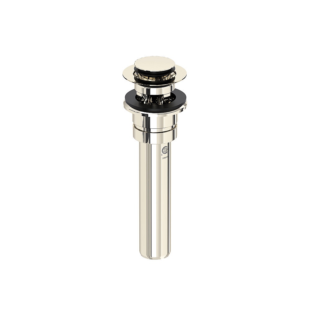 Perrin & Rowe U.0127DOFPN Lavatory Push Drain With Overflow - Polished Nickel