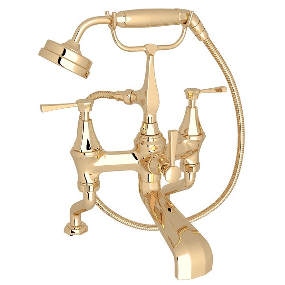 Perrin & Rowe U.3100LS/1-EG Deco™ Exposed Deck Mount Tub Filler - English Gold