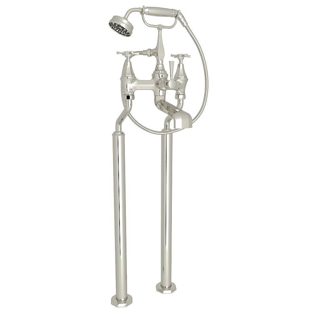 Perrin & Rowe U.3121X/1-PN Deco™ Floor Mount Tub Filler - Polished Nickel