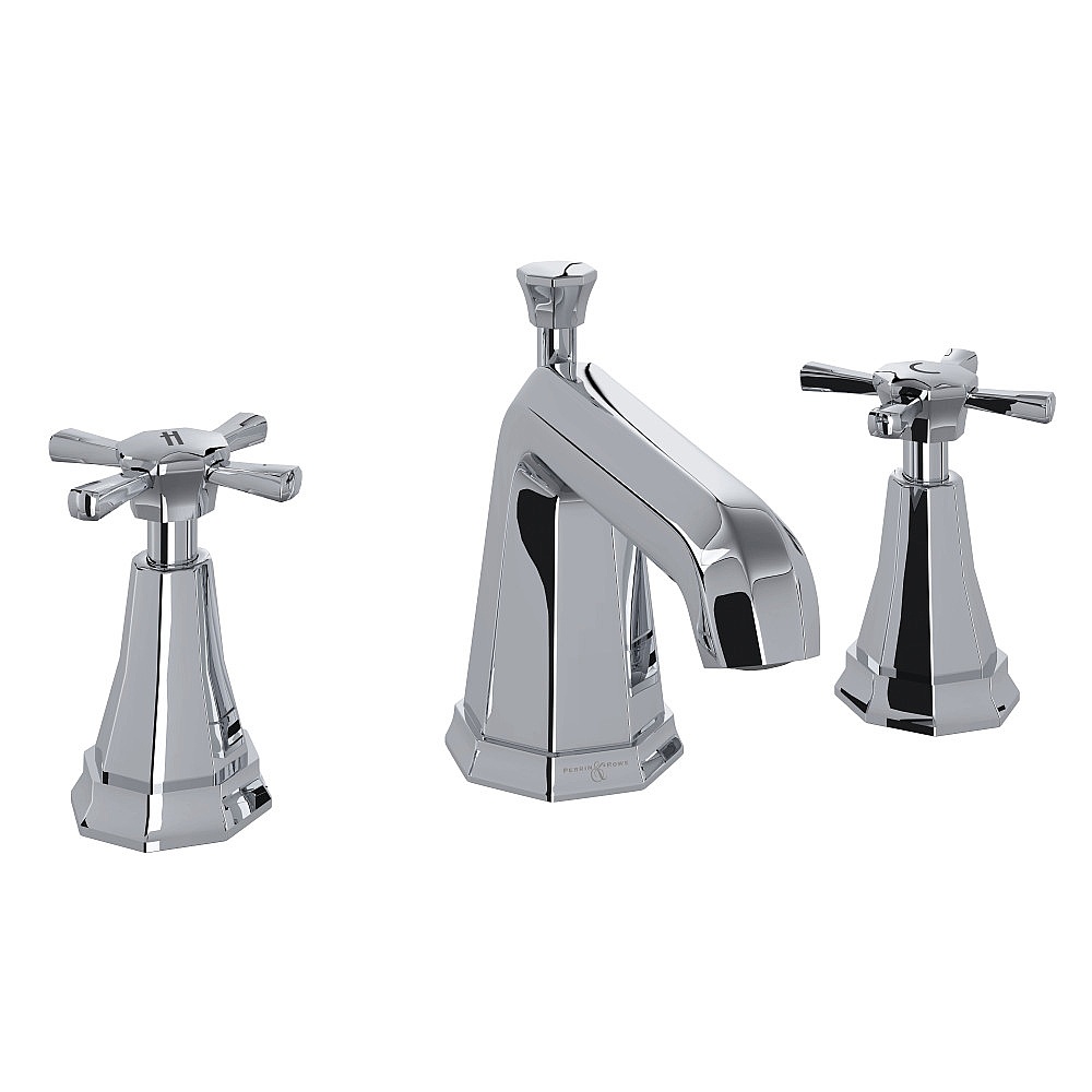 Perrin & Rowe U.3142X-APC-2 Deco™ Widespread Lavatory Faucet - Polished Chrome