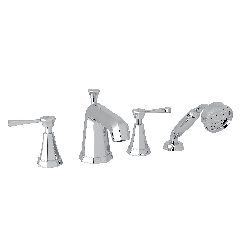 Perrin & Rowe U.3152LS-APC Deco™ 4-Hole Deck Mount Tub Filler - Polished Chrome