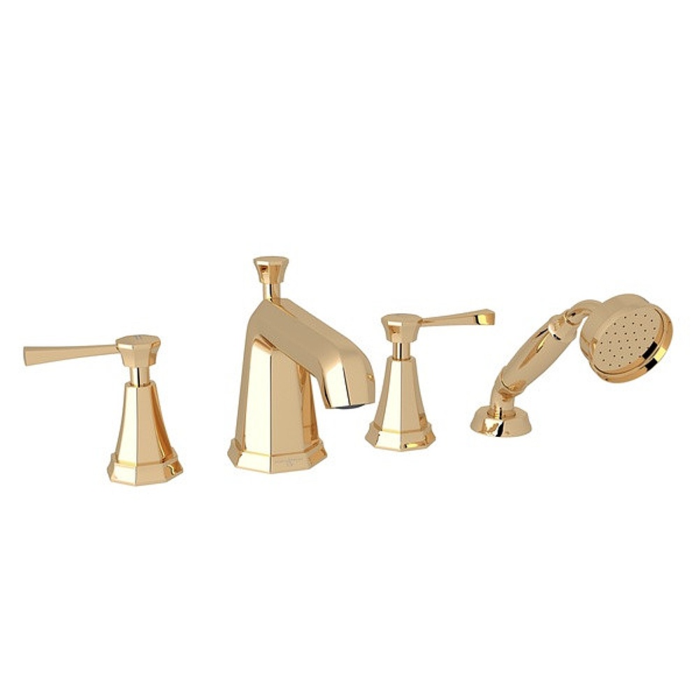 Perrin & Rowe U.3152LS-EG Deco™ 4-Hole Deck Mount Tub Filler - English Gold