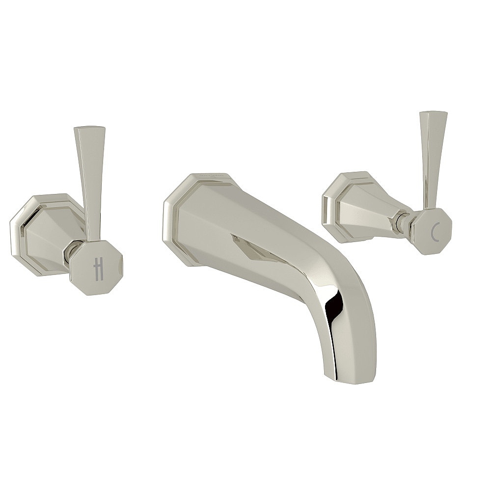 Perrin & Rowe U.3170LS-PN/TO-2 Deco™ Wall Mount Lavatory Faucet Trim - Polished Nickel