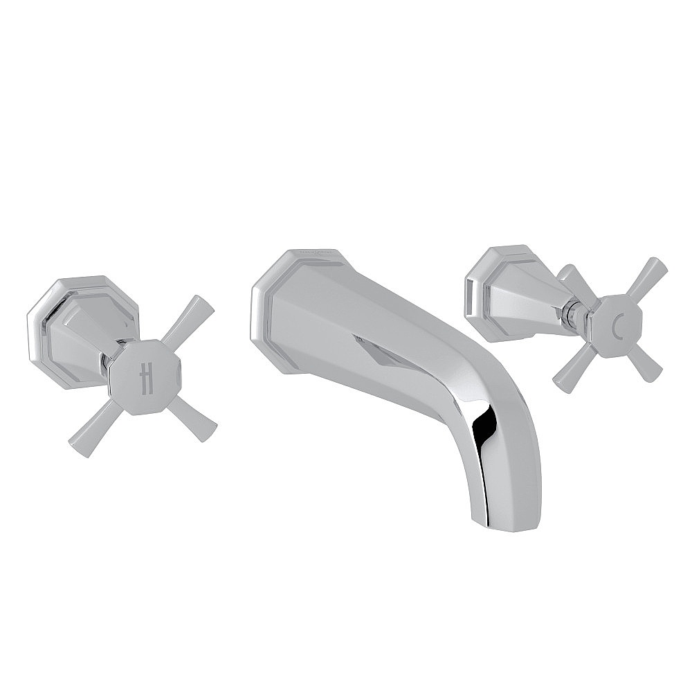 Perrin & Rowe U.3171X-APC/TO-2 Deco™ Wall Mount Lavatory Faucet Trim - Polished Chrome