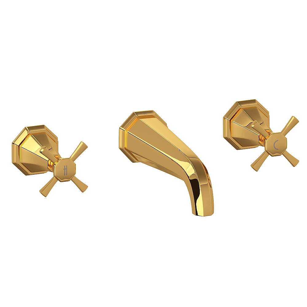 Perrin & Rowe U.3179X-EG/TO Deco™ Wall Mount Tub Filler Trim - English Gold